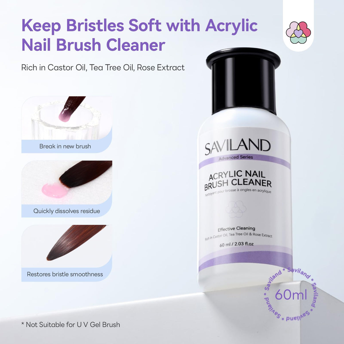 SAVILAND size 14 brush close-up for seamless product pickup and application