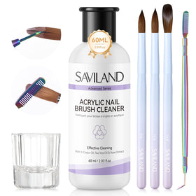 SAVILAND acrylic brush kit with three sizes for smooth nail application