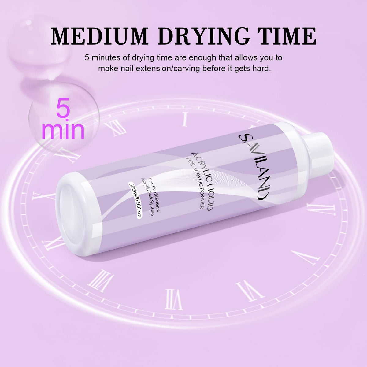 Saviland acrylic liquid being poured demonstrates easy application and set time.