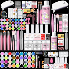 SAVILAND acrylic nail kit open box showing full home manicure setup for inspiration