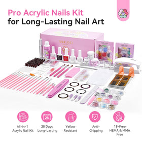 SAVILAND acrylic powders in clear pink and white for durable nails