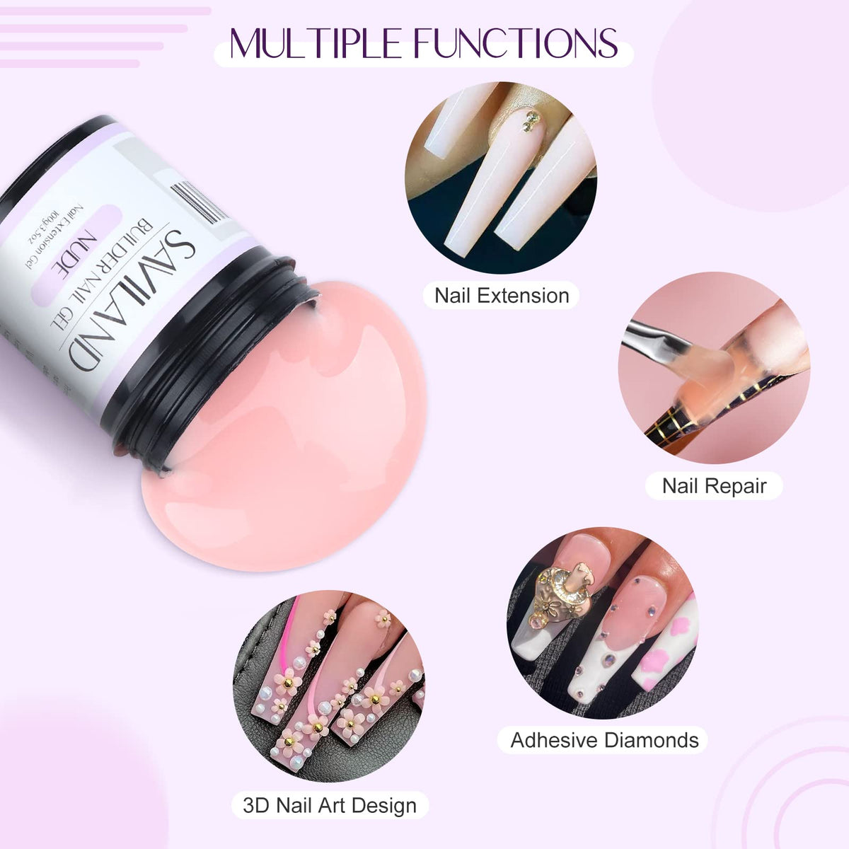 SAVILAND builder gel with UV-LED cure for nails
