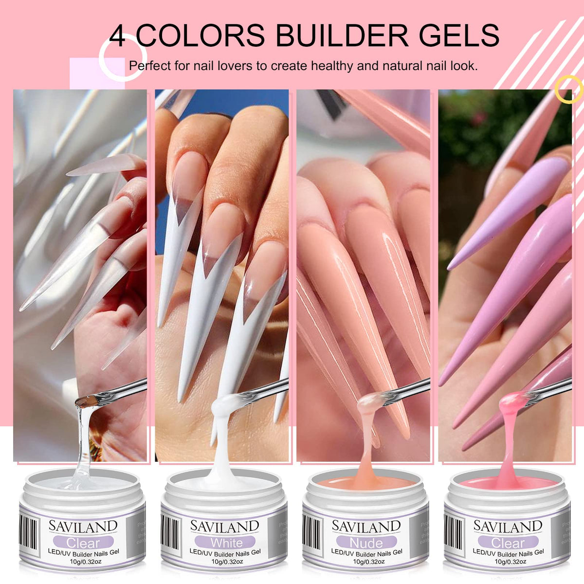 SAVILAND nail forms included for secure shaping during DIY nail extensions.