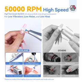 SAVILAND ceramic bits set enables precise grinding and carving for nails