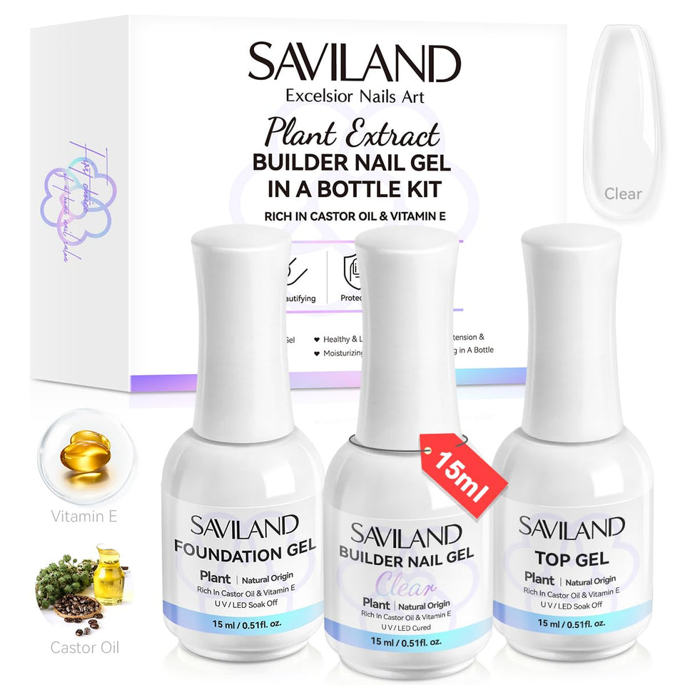 SAVILAND Clear Builder Nail Gel Kit outer box for convenient storage