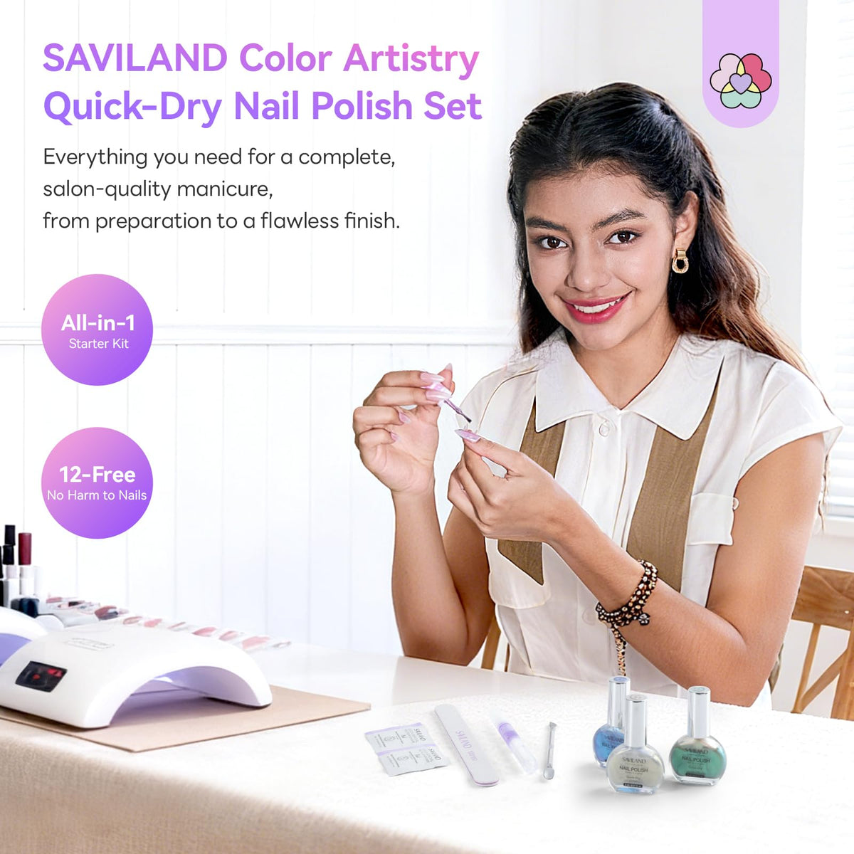 SAVILAND diamond glitter polish adds high-shine sparkle