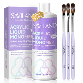 SAVILAND EMA monomer 8-12oz packaging shown for home nail kit convenience