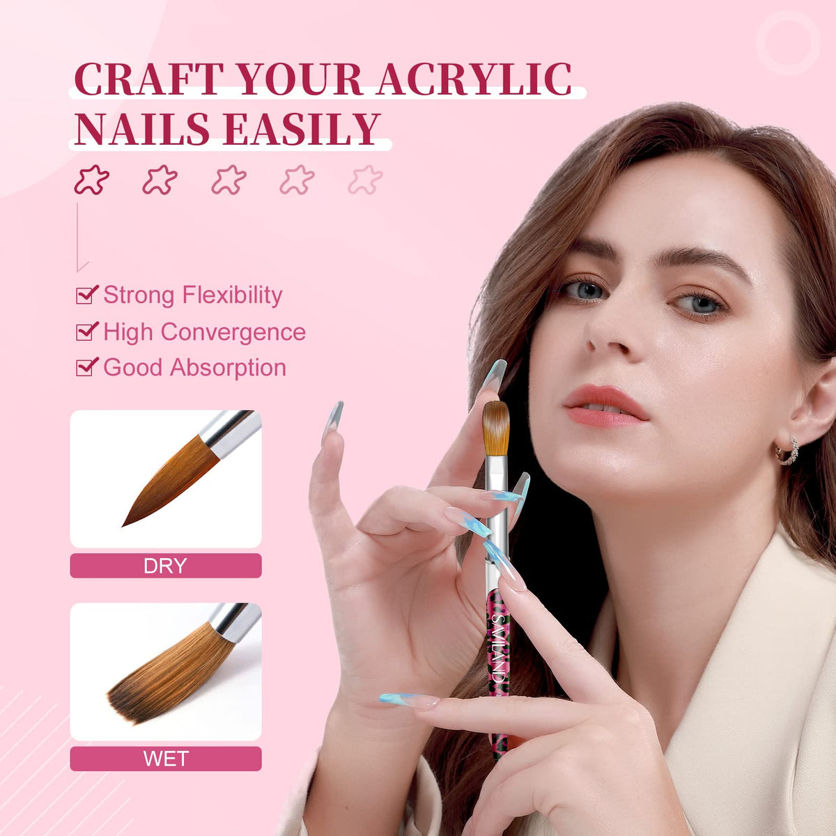 SAVILAND ergonomic handle brush for a secure, comfortable grip