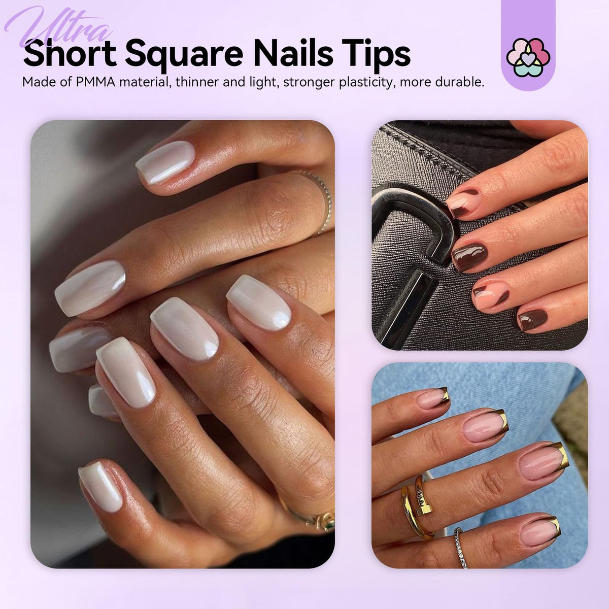 SAVILAND Gel Nail X Kit Short Square 500 tips for natural press-on nails