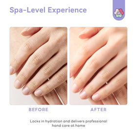 SAVILAND lavender-scented gloves support a relaxing home hand care moment.