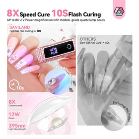 SAVILAND handheld nail lamp compact design for travel use.