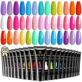 SAVILAND Hema-Free poly gel colors collection swatches for versatile nail art