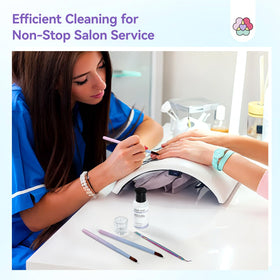SAVILAND home salon setup with brushes and cleaner for DIY nails