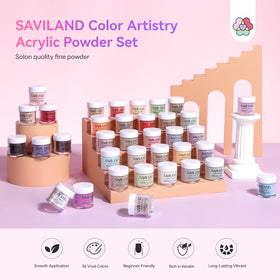 SAVILAND keratin-enhanced acrylic powder jar showing reinforced nails potential