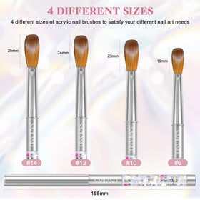 SAVILAND Kolinsky brush in use for crisp acrylic application at home or salon