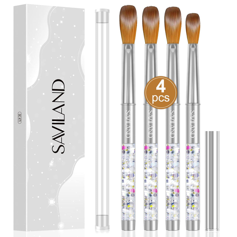 SAVILAND Kolinsky brush set four sizes shown for precise powder application and sculpting