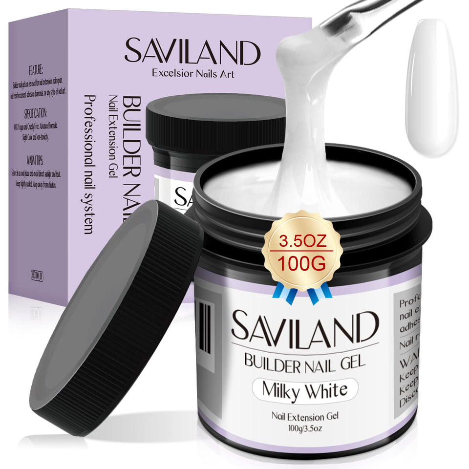 SAVILAND LED & UV Builder Nail Gel bottle showing premium formula for durable nails.