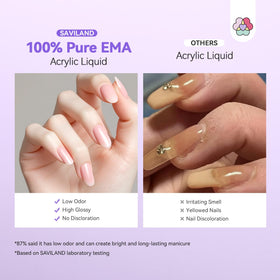 SAVILAND liquid monomer pour demonstrates smooth, even application