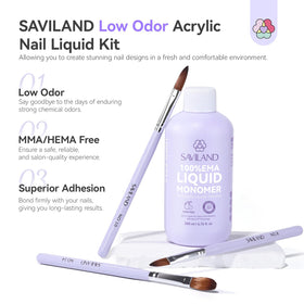 SAVILAND monomer liquid brushes pack for flawless application on acrylic nails.