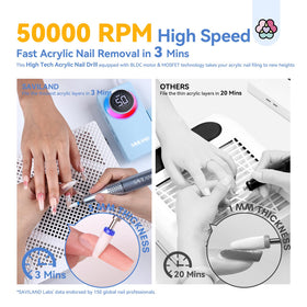SAVILAND nail drill LCD display shows speed and battery at a glance