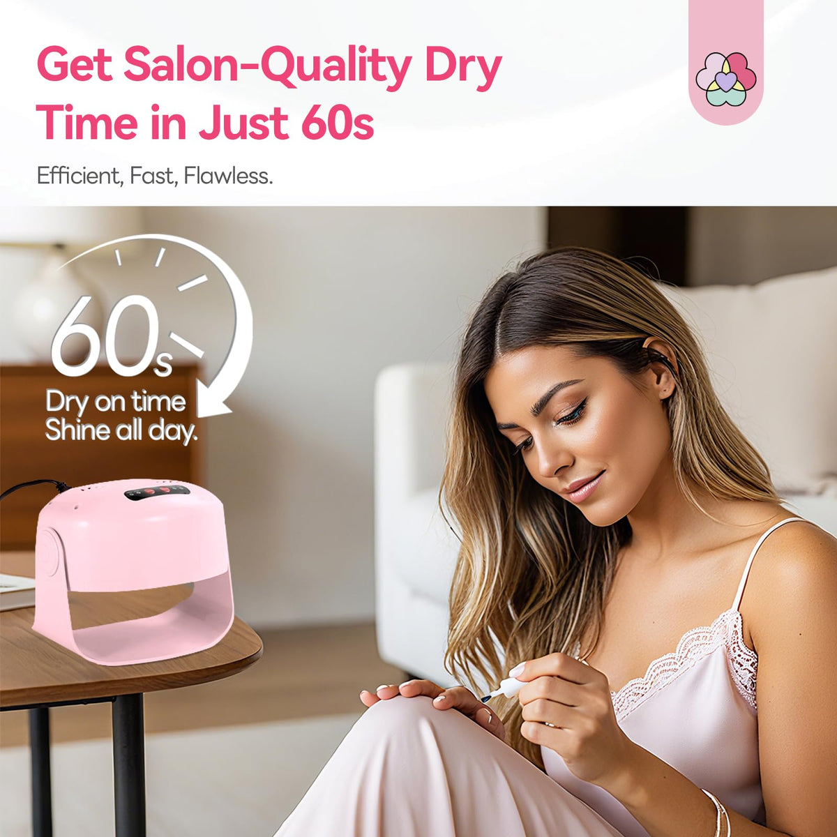 SAVILAND 600W Nail Dryer adjustable-angle view demonstrates flexible placement for comfortable mani sessions.