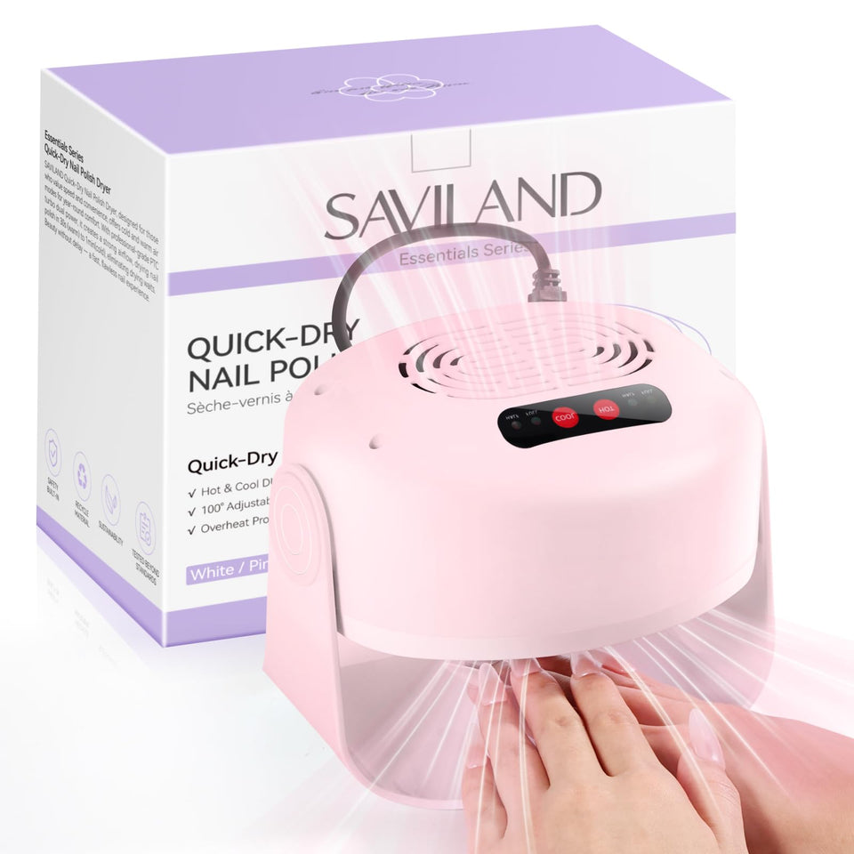 SAVILAND 600W Nail Dryer front view shows fast drying with adjustable angle.