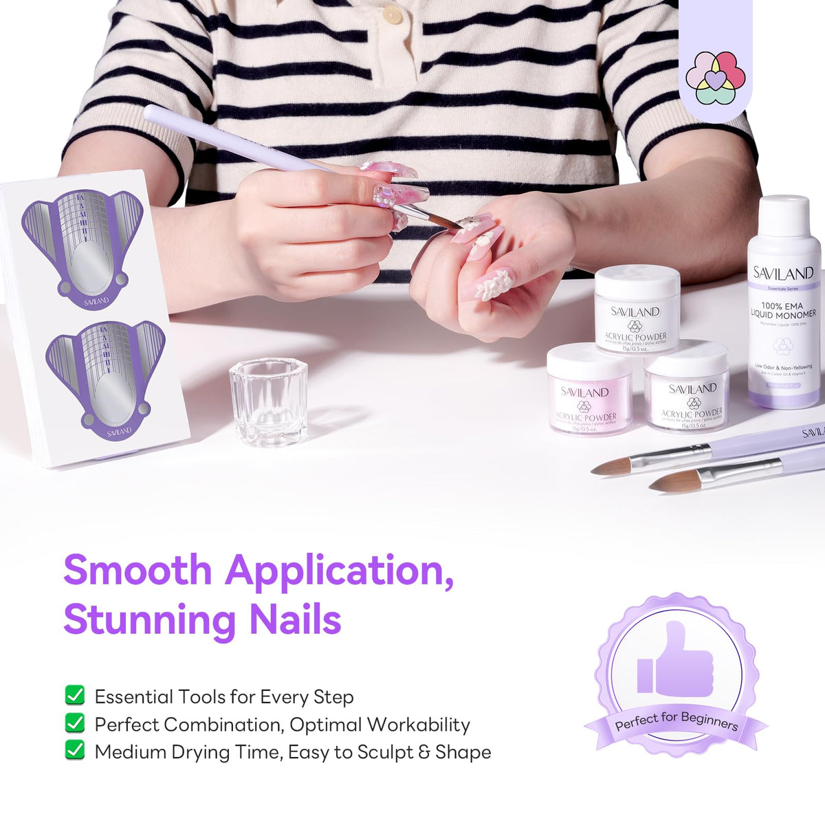 SAVILAND nail forms for secure extensions and shaping.