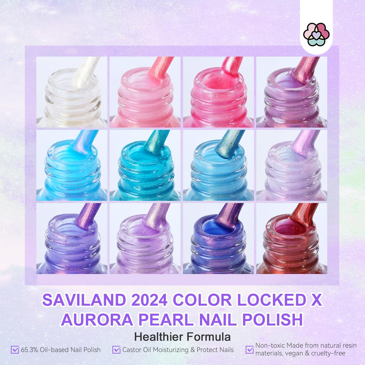 SAVILAND nail polish application brush stroke for smooth even coverage.