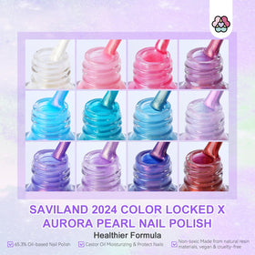 SAVILAND nail polish application brush stroke for smooth even coverage.