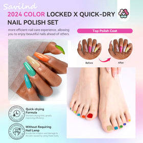 SAVILAND nail polish set base and top coat included for complete manicure