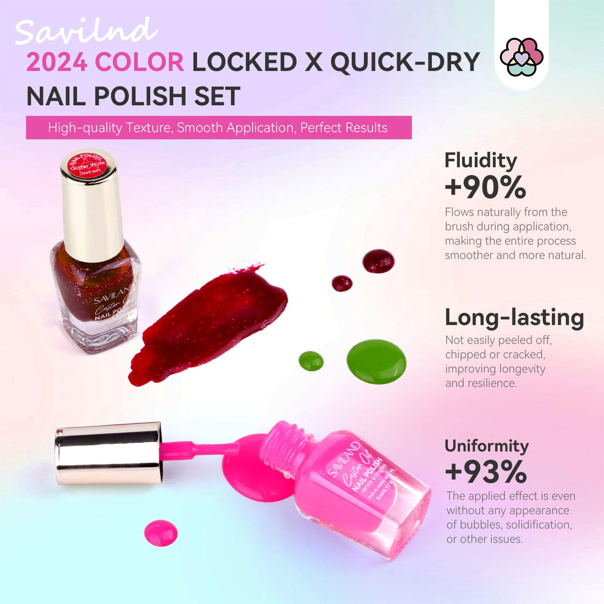 SAVILAND nail polish set beginner-friendly application on nails