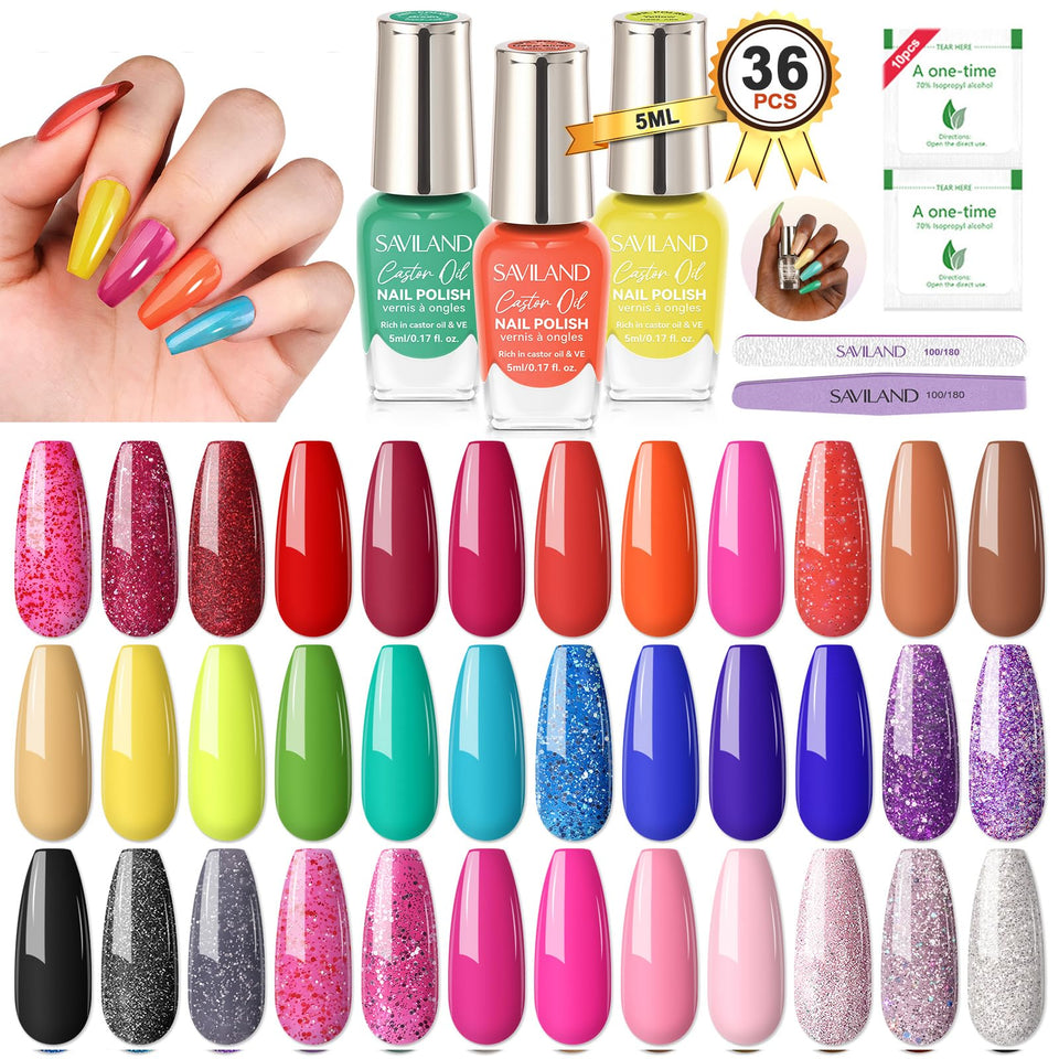SAVILAND nail polish set color swatches for quick at-home manicures