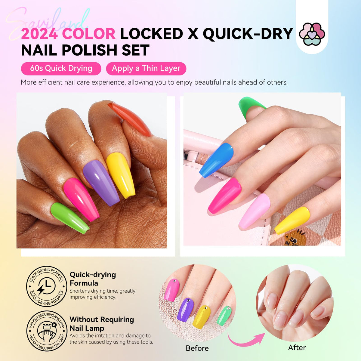 SAVILAND glitter accents enhance party-ready nail art