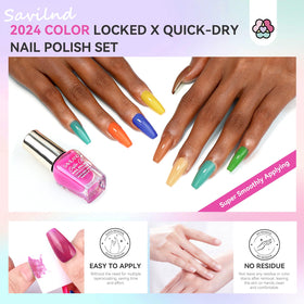 SAVILAND nail polish set long-wear display suggesting seven-day color retention