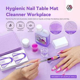 SAVILAND disposable nail table mats protect surfaces during services.