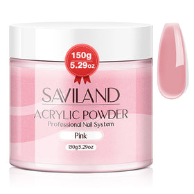 SAVILAND pink acrylic powder box display for home nail art and practice