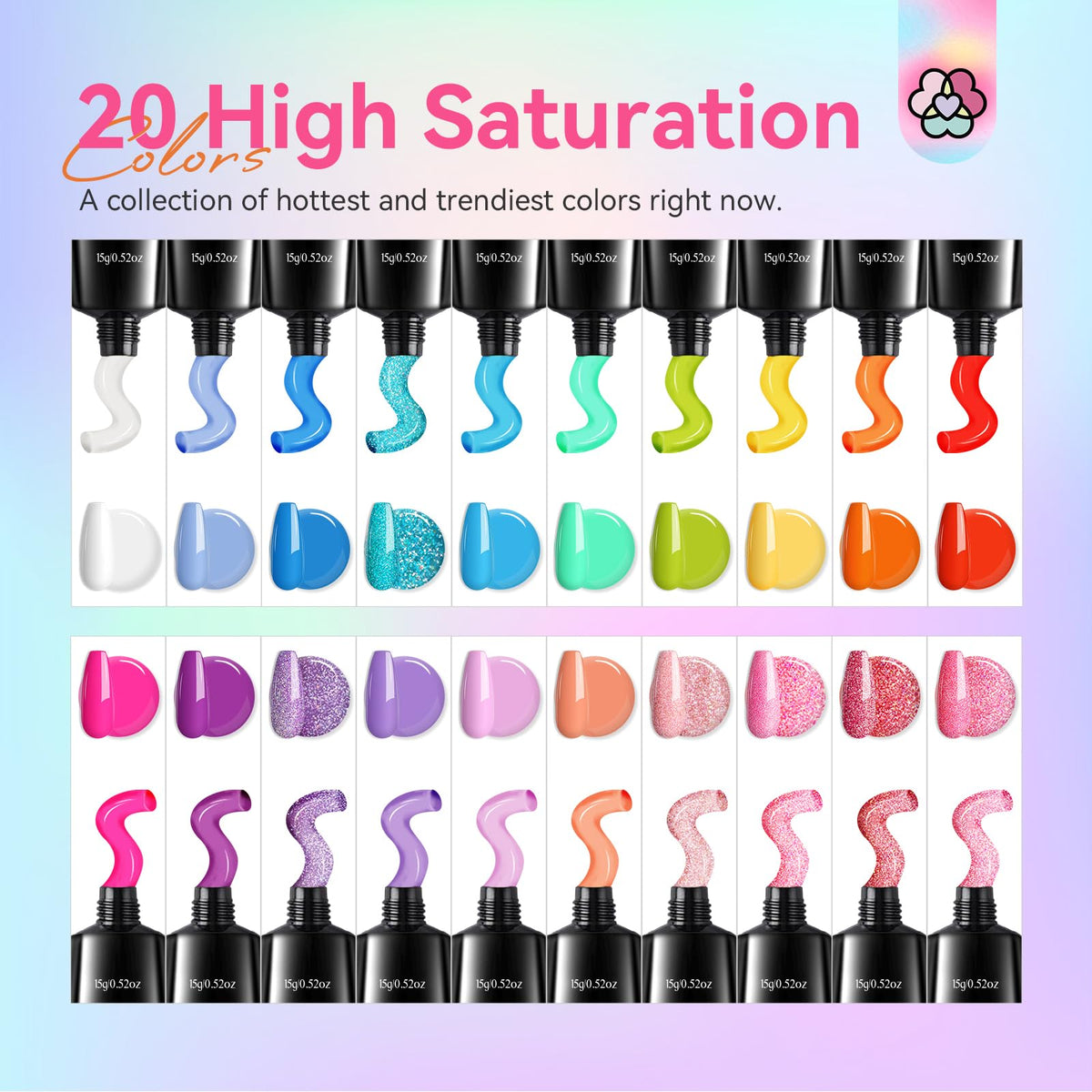 SAVILAND glitter colors pack adding sparkle to nail extensions