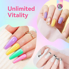 SAVILAND poly gel nail extensions setup with tools for at-home use
