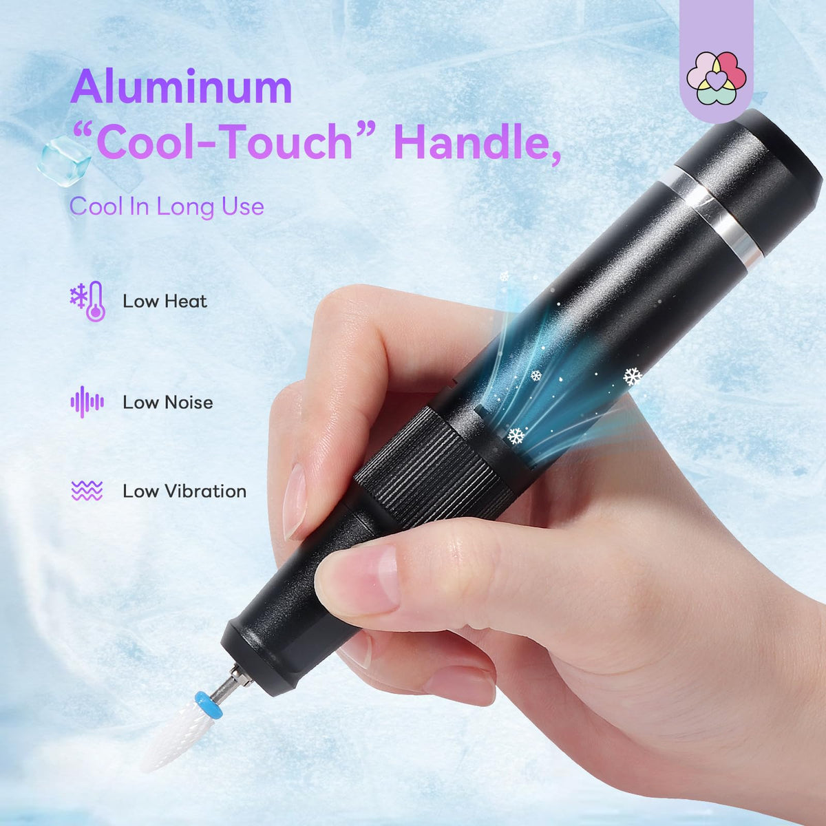 Ergonomic SAVILAND portable nail drill handle for comfortable grip