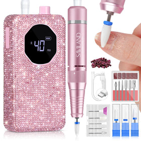 SAVILAND professional nail drill 40000rpm in side view for fast gel removal.