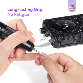 SAVILAND nail drill demonstrating quick gel removal in 30 seconds