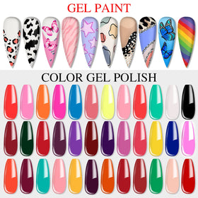 SAVILAND rainbow color palette showcasing 36 vivid gel polishes