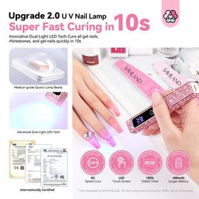 SAVILAND UV Nail Lamp 12W LCD display shows compact design.