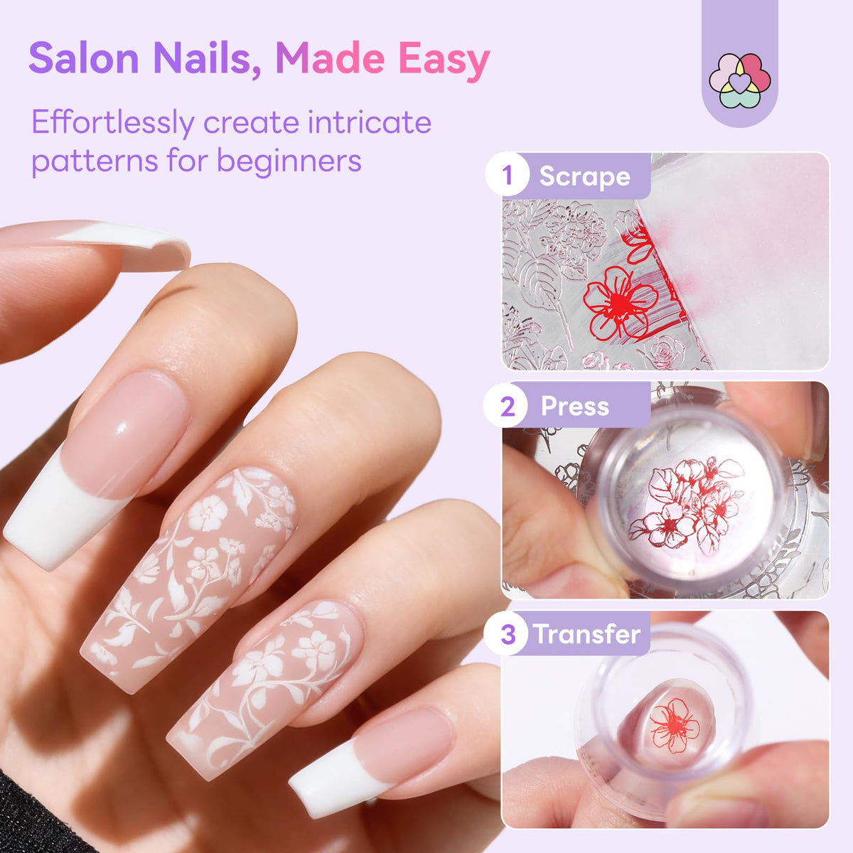 SAVILAND vibrant gel polish set with crisp stamping transfers