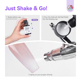 SAVILAND white airbrush gel polish in action delivering clean spray