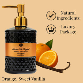 Savon De Royal elegant bottle on bathroom counter complements chic décor