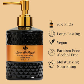 Savon De Royal packaging display signals premium hand care for kitchen or bath
