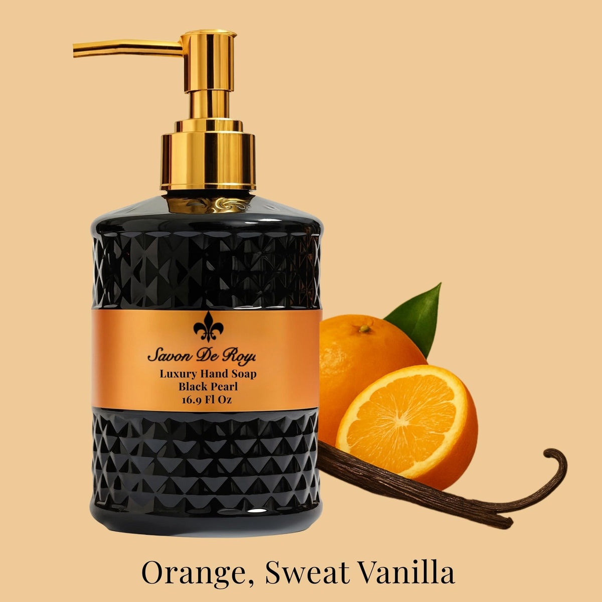 Savon De Royal refillable bottle cap ready for easy replenishment.