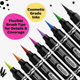 Savvi Crayola 8ct tattoo markers designed in USA emphasize quality and reliability.
