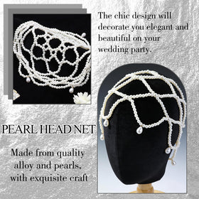 SAWINDA white mesh headpiece ideal for prom or wedding styling.
